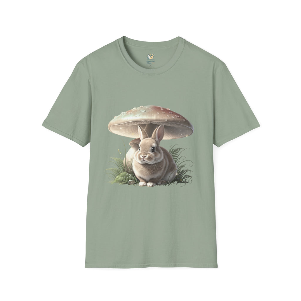 Fluffy Rabbit Beneath A Mushroom T-Shirt