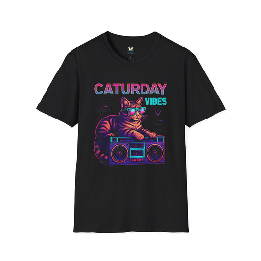 Neon cat boombox vibes T-Shirt