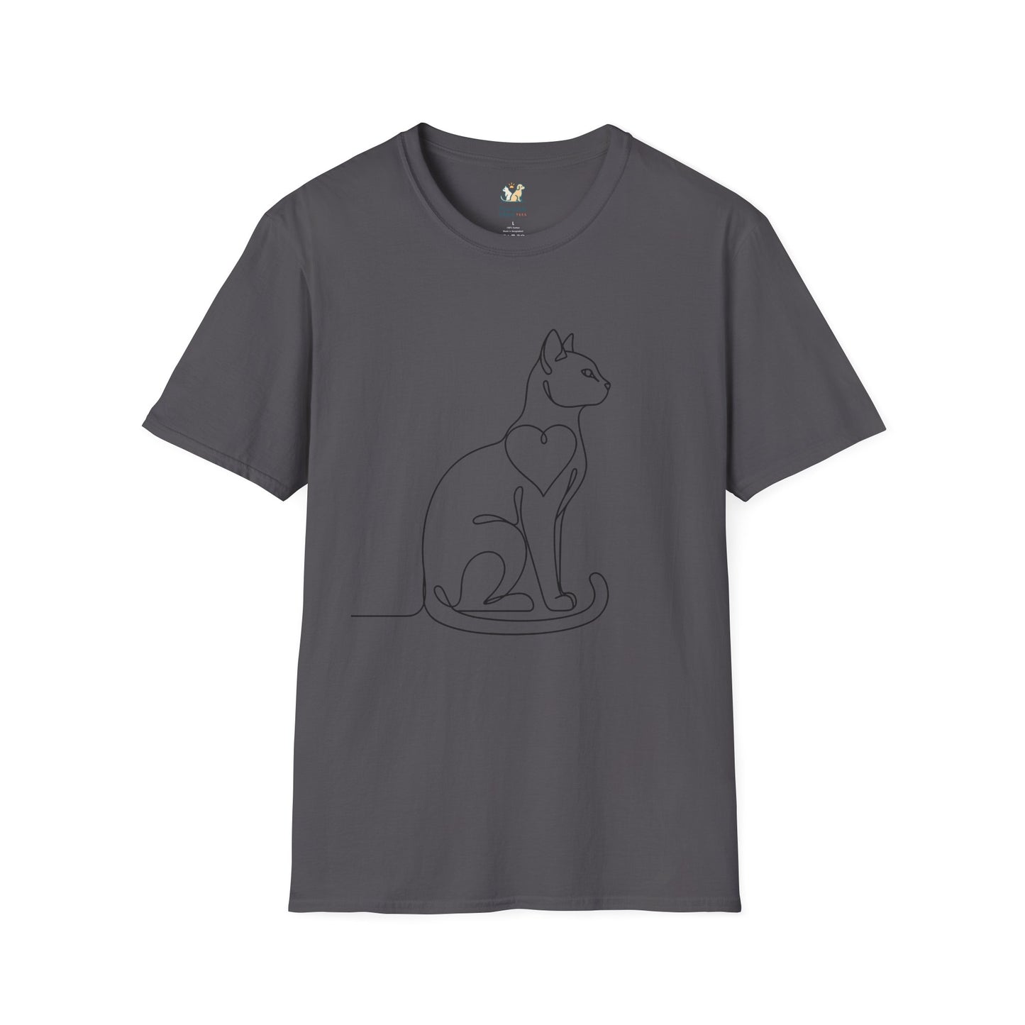 Sitting Cat Line Art T-Shirt