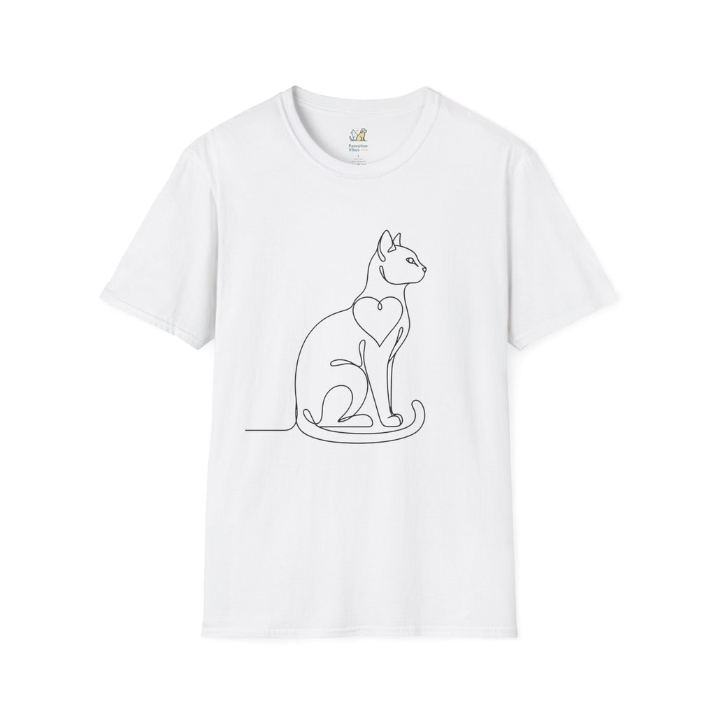 Sitting Cat Line Art T-Shirt