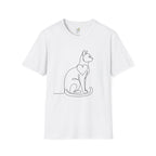 Sitting Cat Line Art T-Shirt
