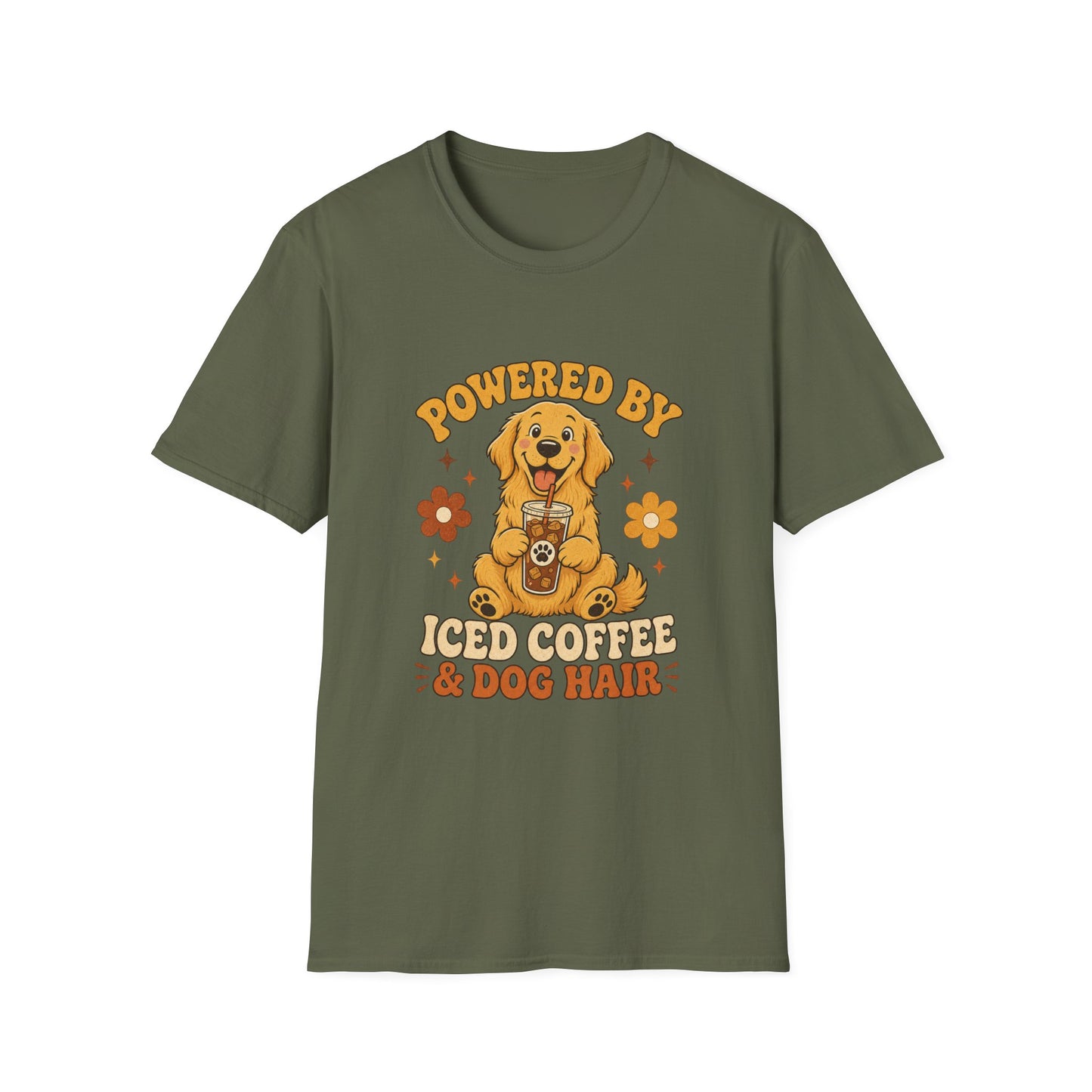 Powered By Iced Coffee & Dog Hair T-Shirt