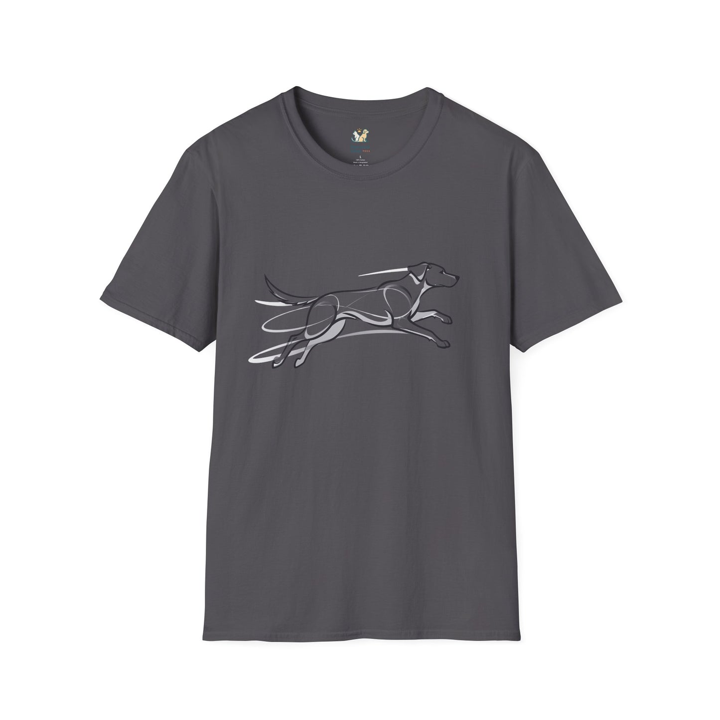 Dog Running Line Art T-Shirt