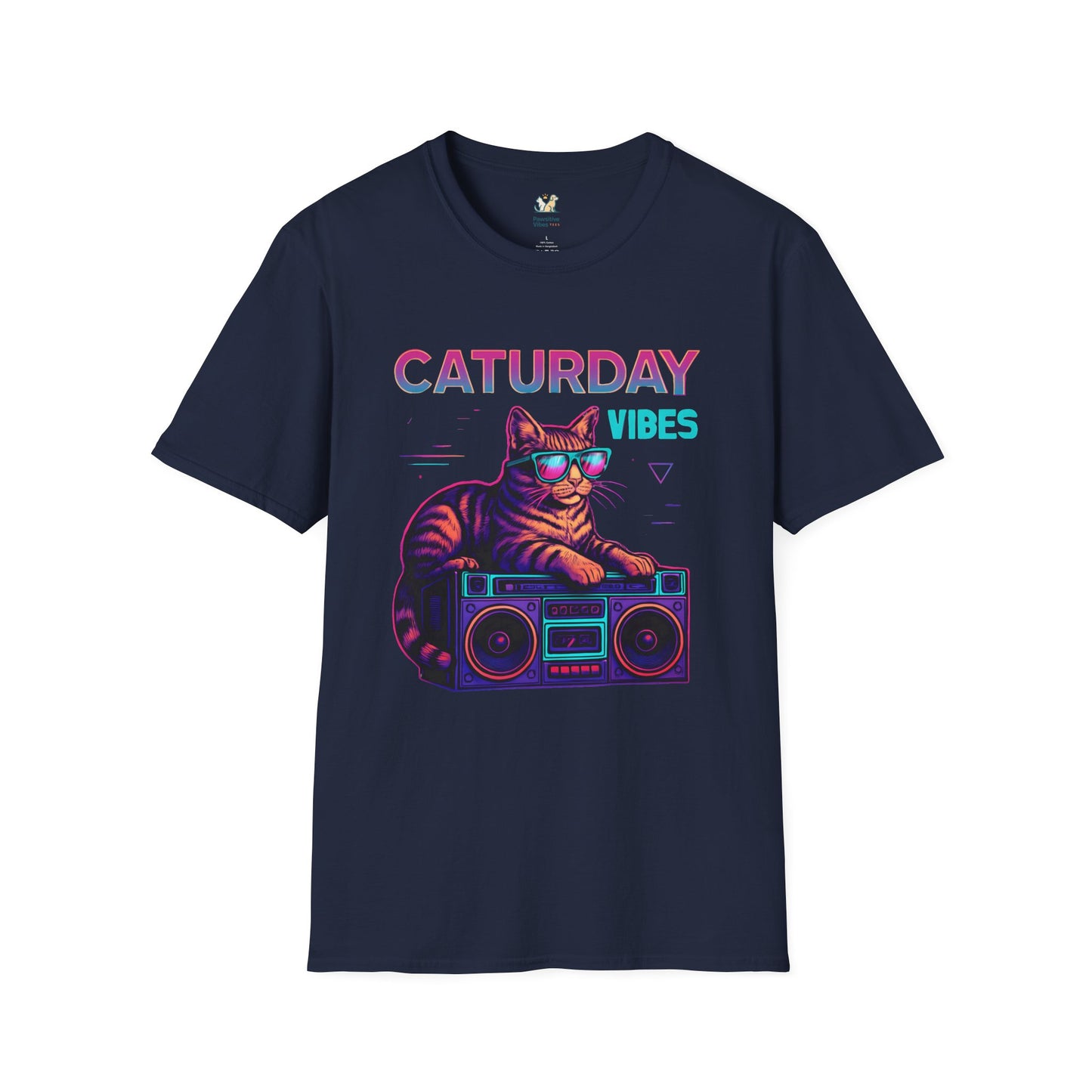 Neon cat boombox vibes T-Shirt