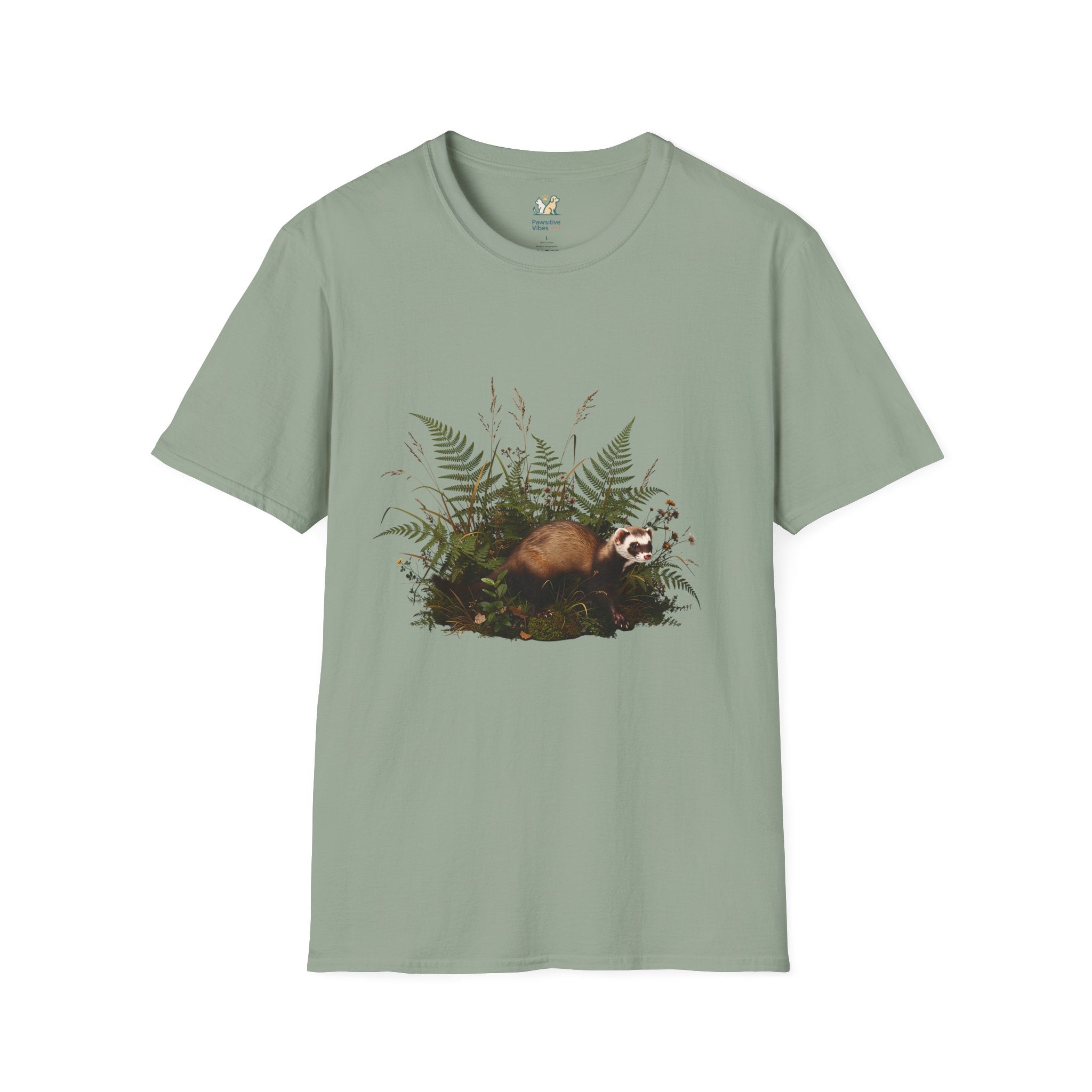 Ferret Weaving Through Ferns T-Shirt