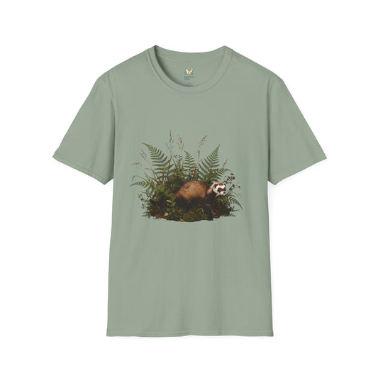 Ferret Weaving Through Ferns T-Shirt