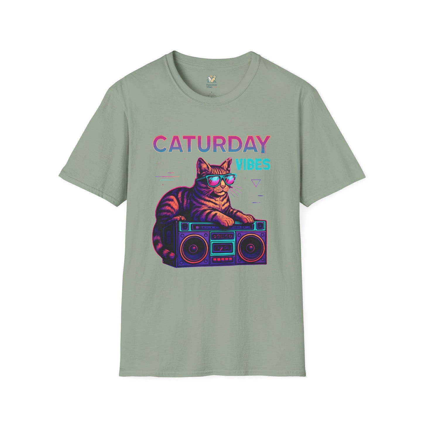 Neon cat boombox vibes T-Shirt