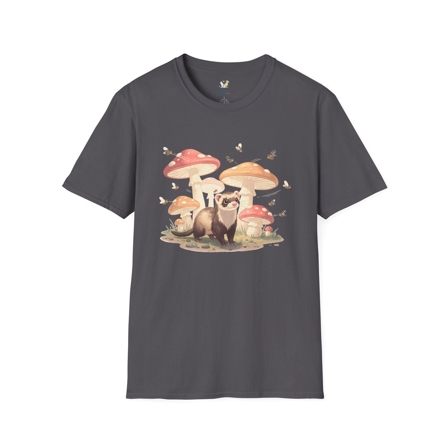 Ferret With Giant Mushrooms  T-Shirt