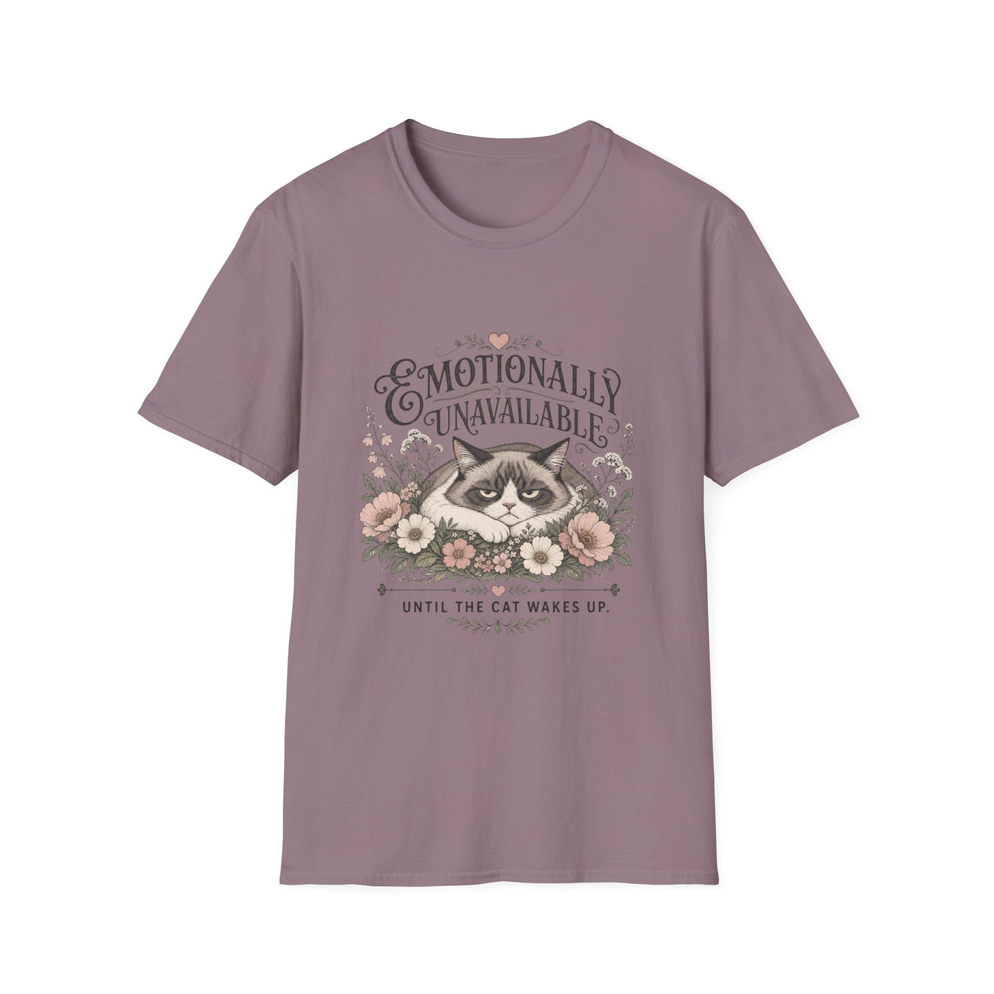 Emotionally Unavailable Until The Cat Wakes Up T-Shirt