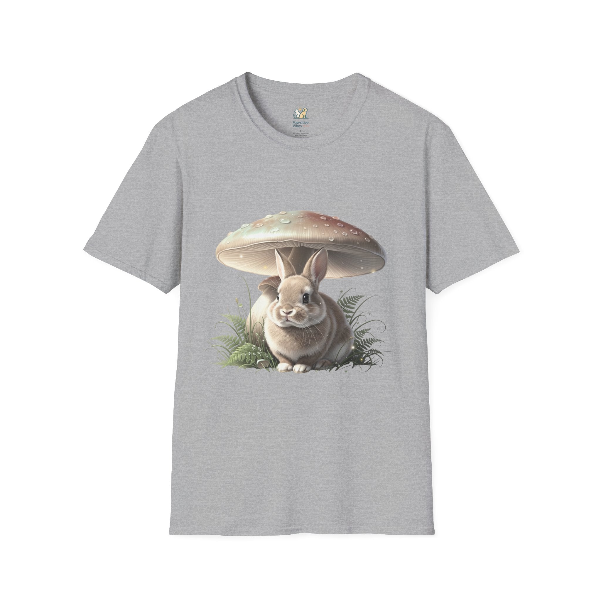 Fluffy Rabbit Beneath A Mushroom T-Shirt