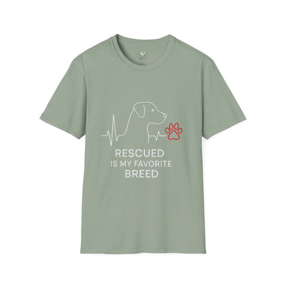 Rescued Is My  Dog Breed T-Shirt