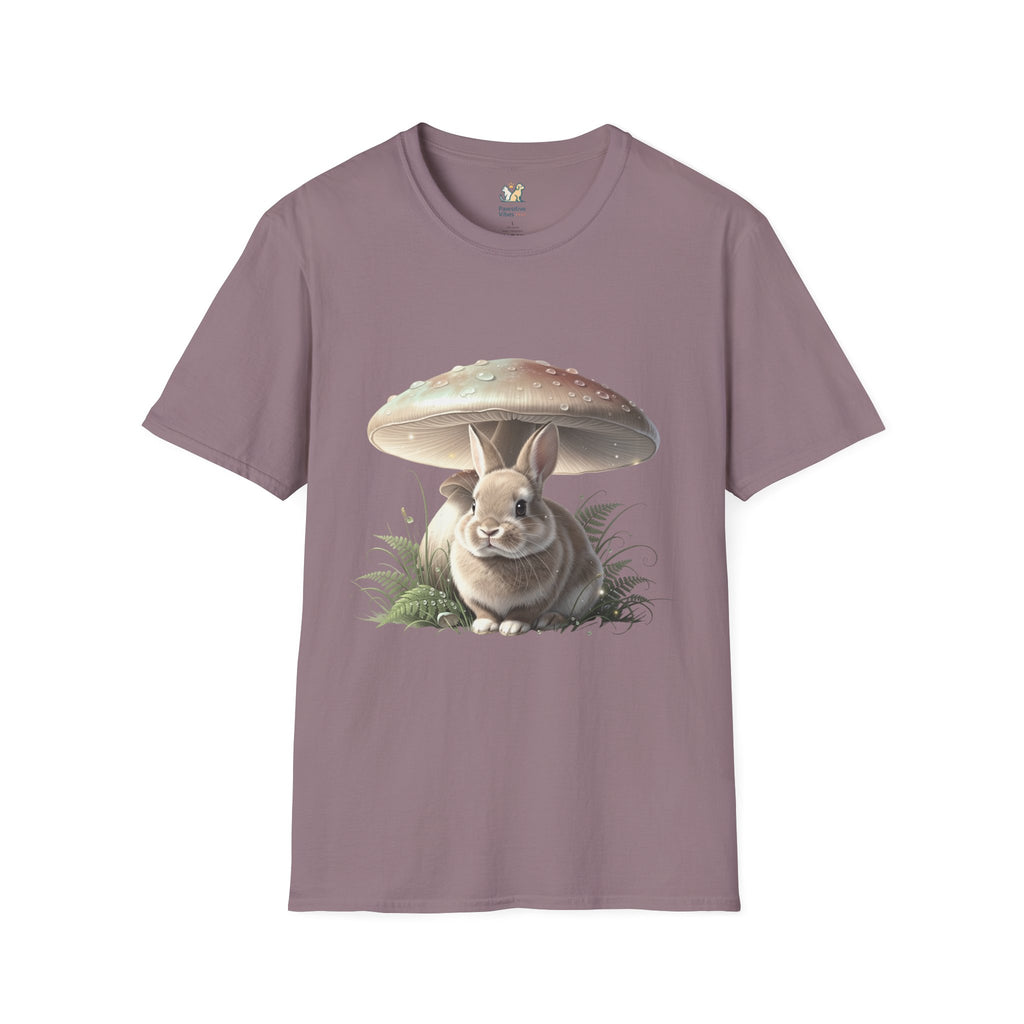 Fluffy Rabbit Beneath A Mushroom T-Shirt
