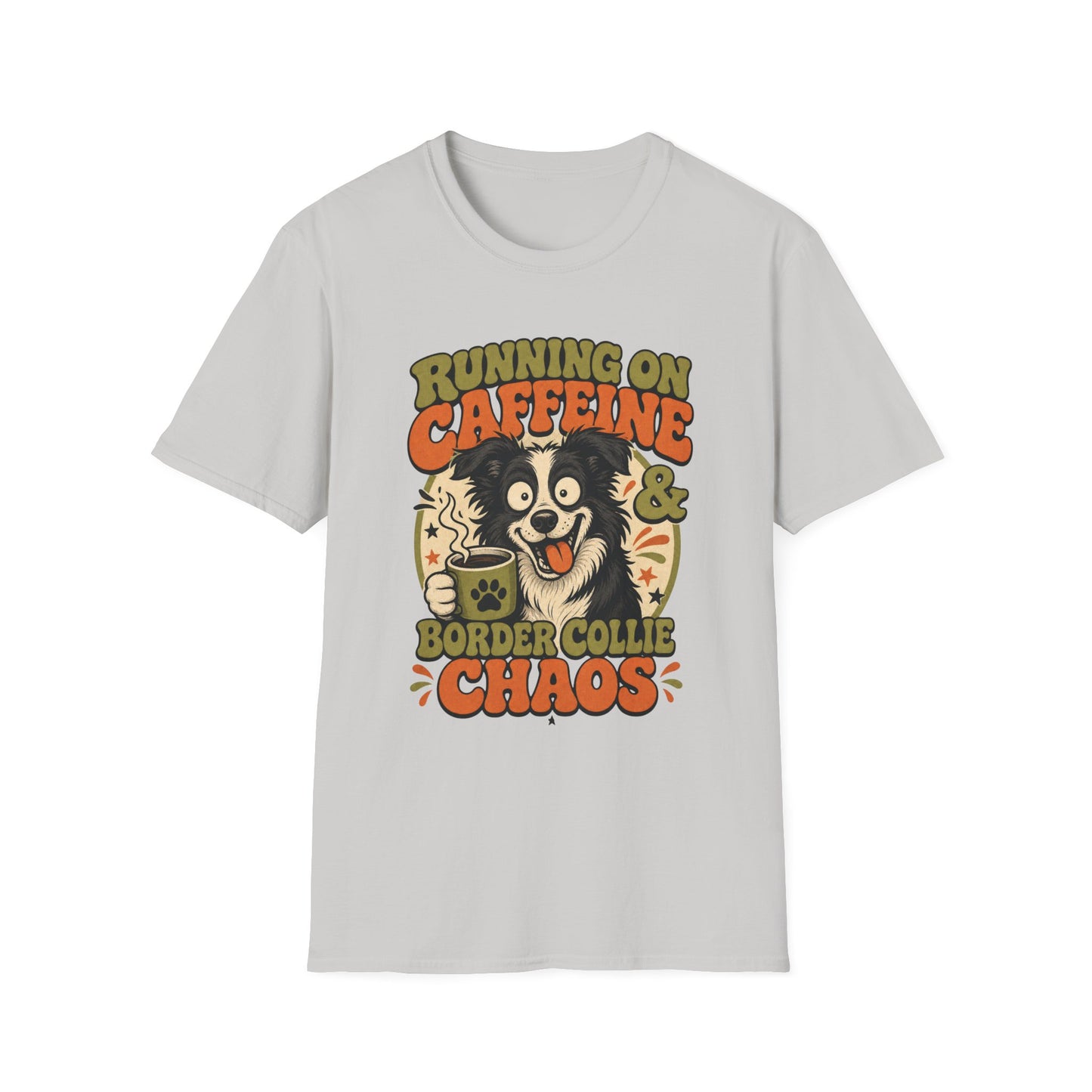 Running On Caffeine & Border Collie Chaos T-Shirt