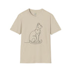 Sitting Cat Line Art T-Shirt