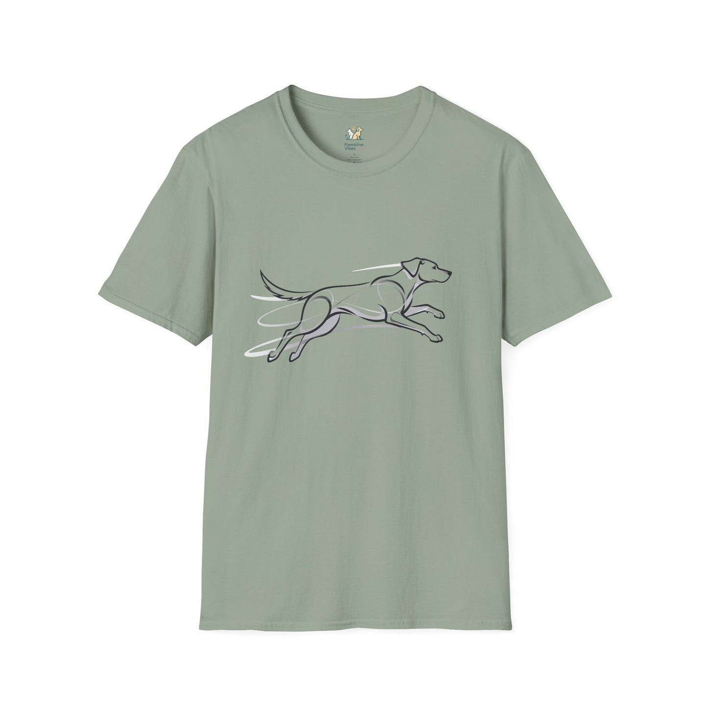 Dog Running Line Art T-Shirt